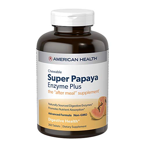 American Health Super Papaya Enzyme Plus 360 Chewable Tablets