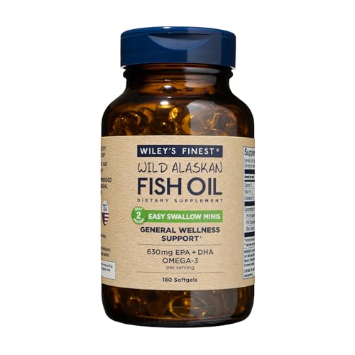 Wiley's Finest Wild Alaskan Fish Oil Easy Swallow Minis 180 Mini Softgels