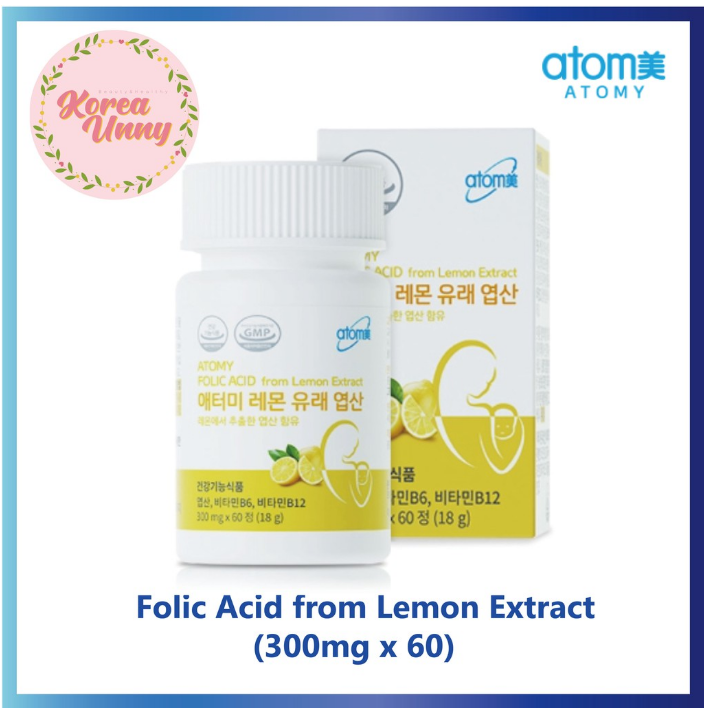 Atomy Folic Acid from Lemon Extract Fetus Health Multivitamin 300mg x 60tabs NEW