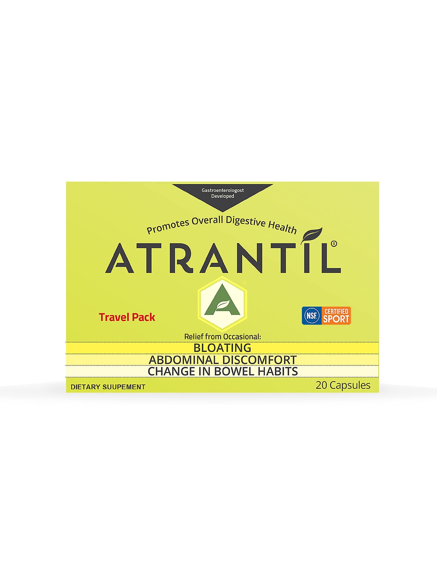 Atrantil Travel Pack (20 Count): Bloating, Abdominal Discomfort, and Change in Bowel Habits