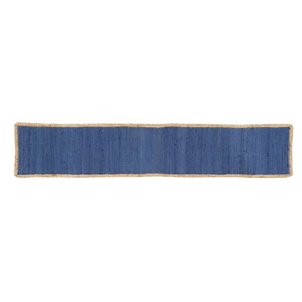 72" x 13" Table Runner Solid Cotton Tufted, Midnight Blue