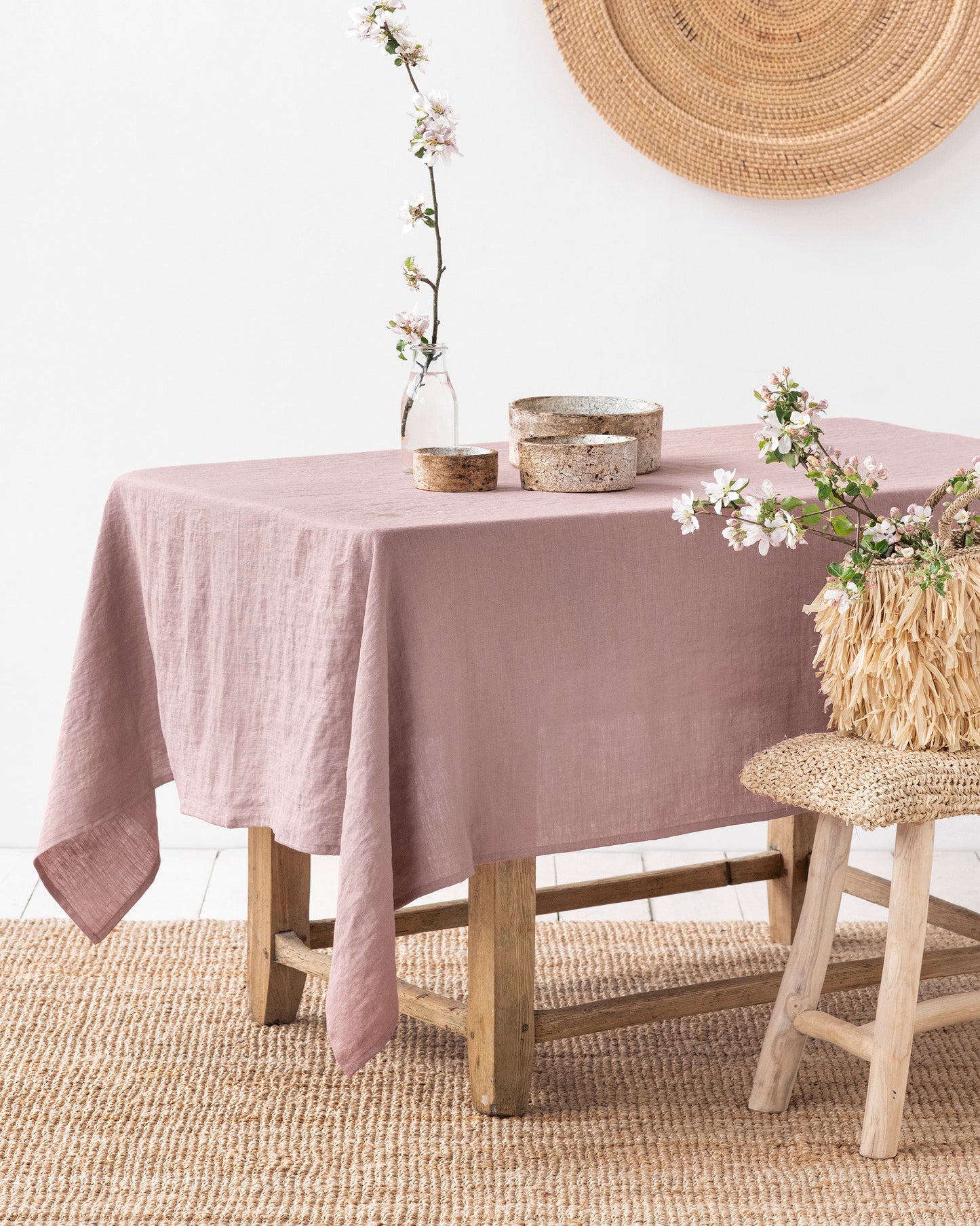 Woodrose Linen tablecloth