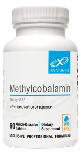 XYMOGEN Methylcobalamin 5,000 mcg - Vitamin B12 Supplement in Small, Pleasant-Tasting Tablets - Supports Healthy Methylation, Neurological Health, a Healthy Immune System (60 Tablets)