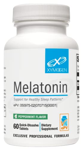 XYMOGEN Melatonin - Peppermint Lozenges - 3mg Melatonin Supplement for Nighttime, Antioxidant + Immune Support (60 Quick-Dissolve Tablets)