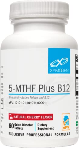 XYMOGEN 5-MTHF Plus B12 Cherry Flavor 60 Quick-Dissolve Tablets