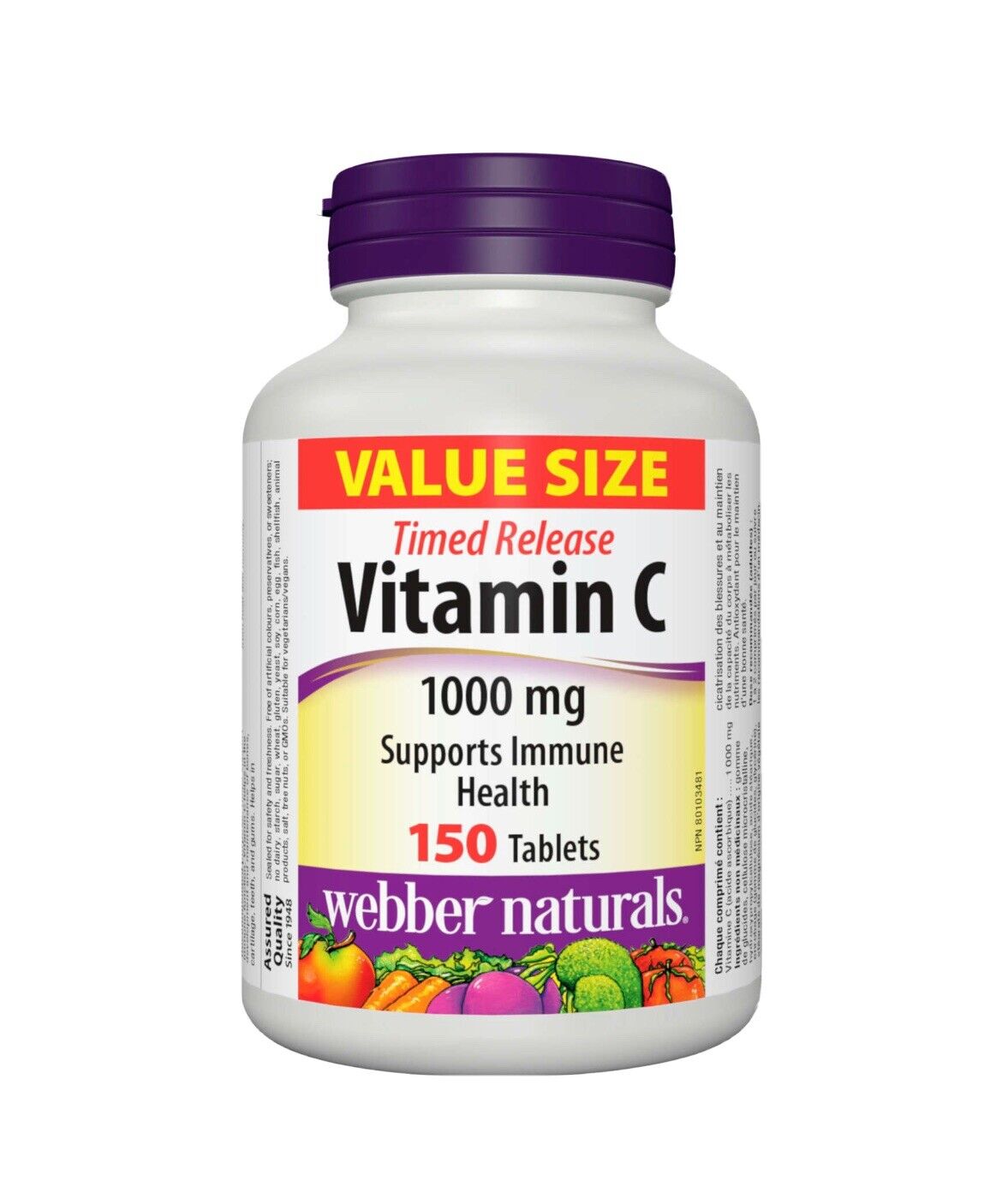 Webber Naturals Timed Release Vitamin C 1000mg Antioxidant Immune 150 Tabs NEW