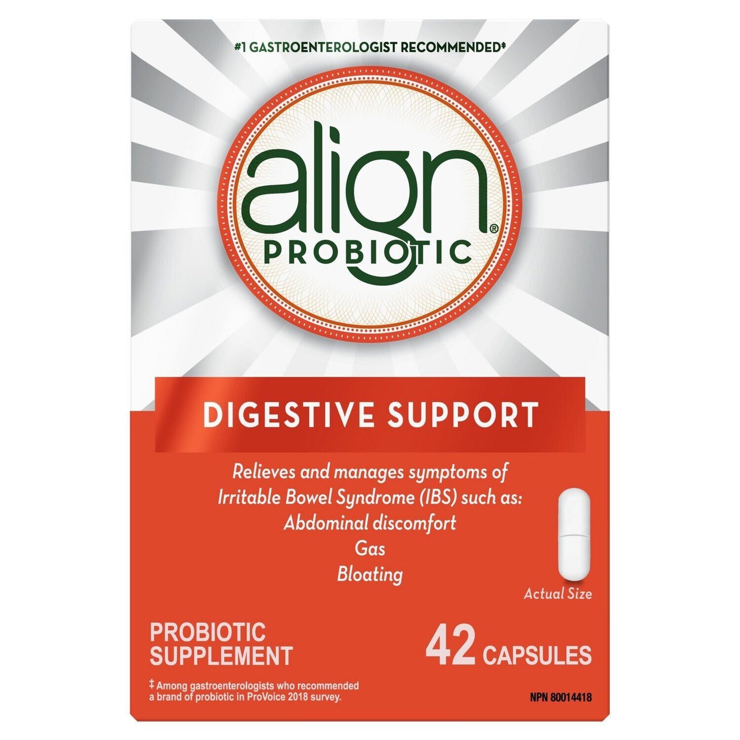 Align Digestive Support Probiotic Capsules Gastrointestinal Health 42 pcs NEW