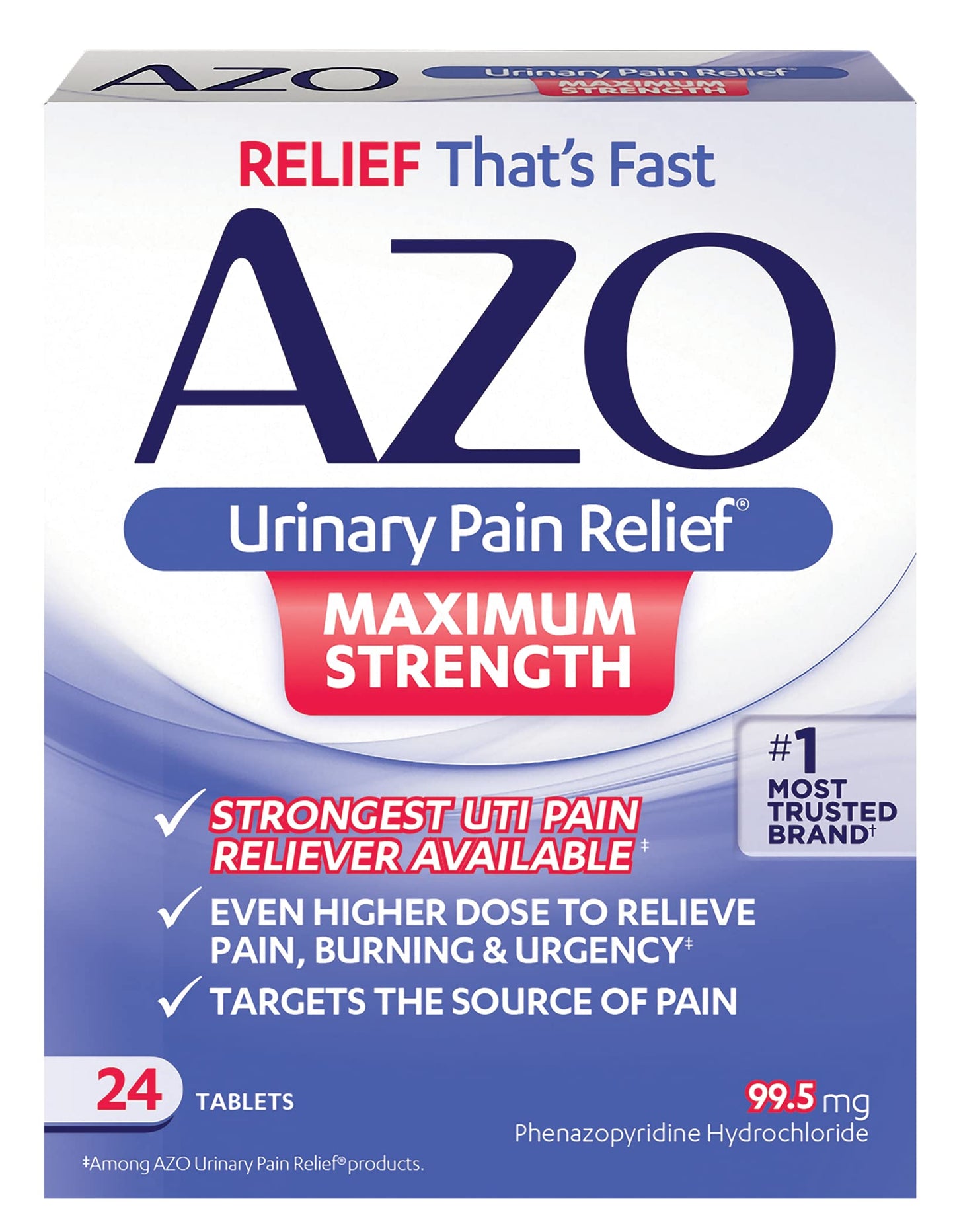 AZO Urinary Pain Relief Maximum Strength 24 Tablets