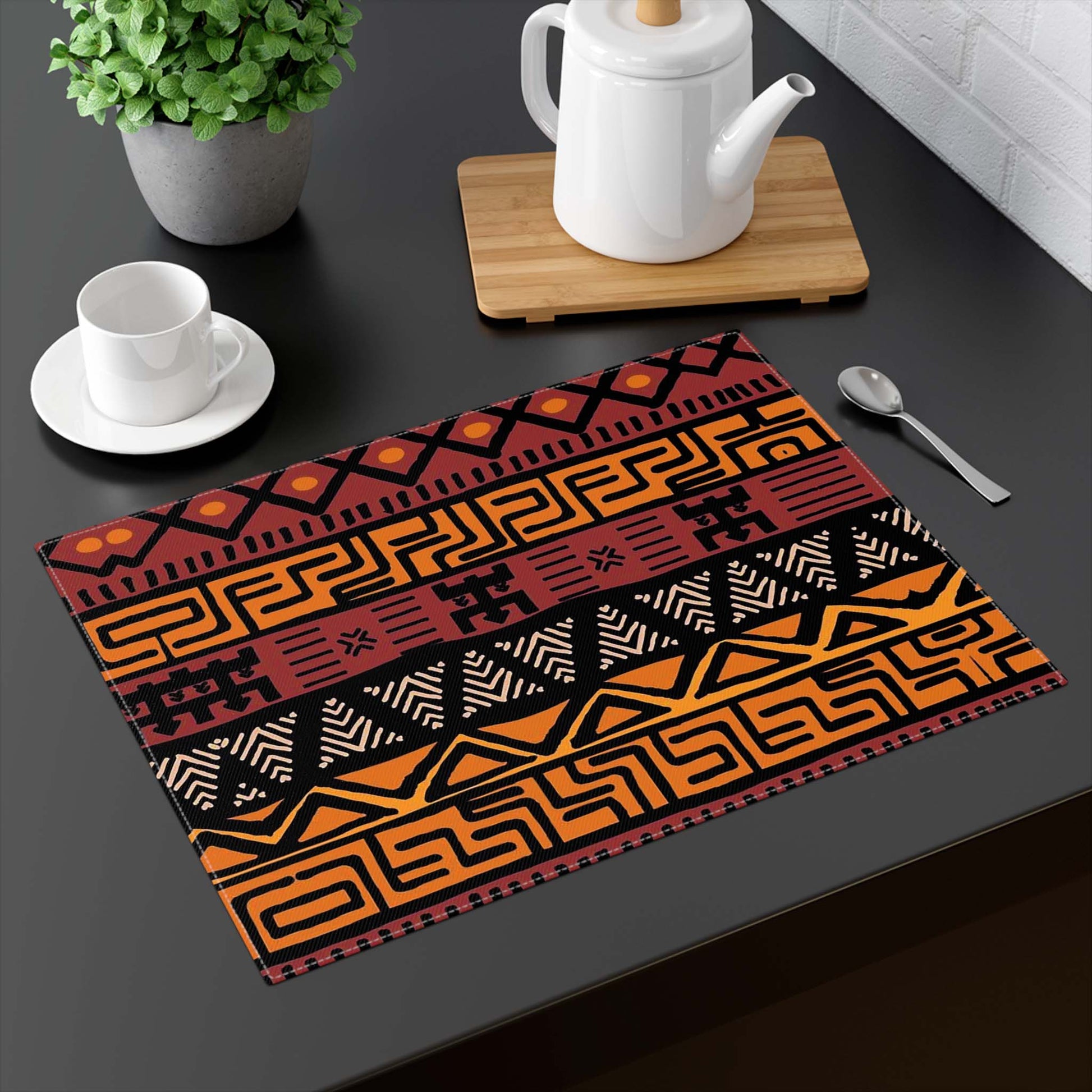 African Tabletop Placemat Mudcloth Print - Bynelo