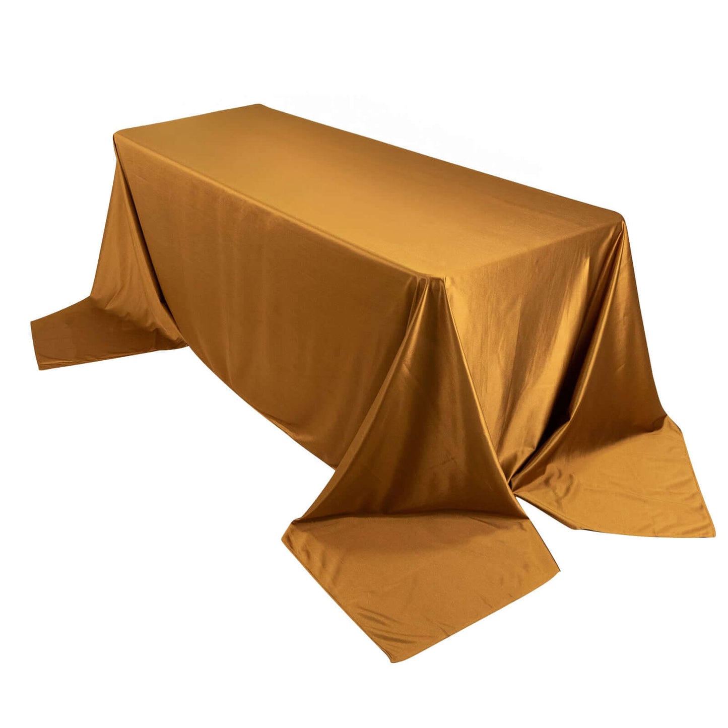 90"x156" Shimmer Gold Premium Scuba Rectangle Tablecloth, Wrinkle Free Seamless Polyester Tablecloth