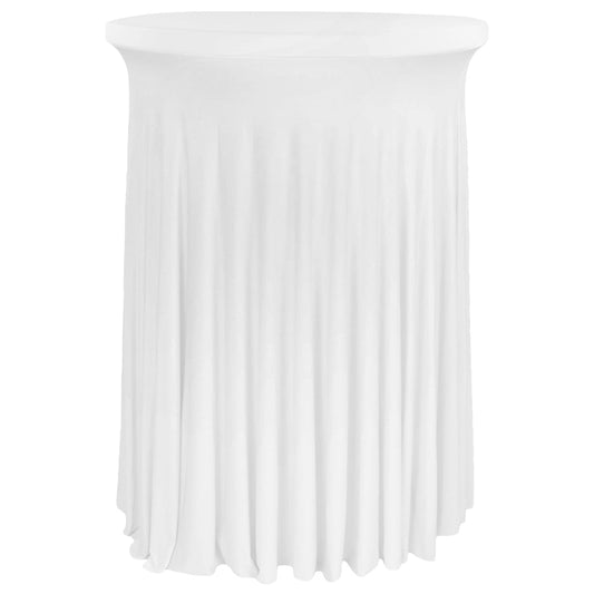 Wavy Spandex Cocktail Table Cover 30"-32" Round - White