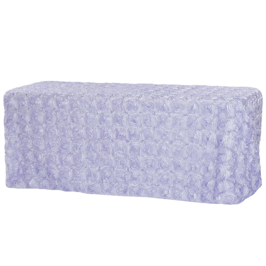Wedding Rosette Satin 90"x132" rectangular Tablecloth - Lavender