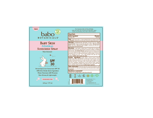 Babo Botanicals Baby Skin Min Snscrn SPF30 spray 6 fl oz