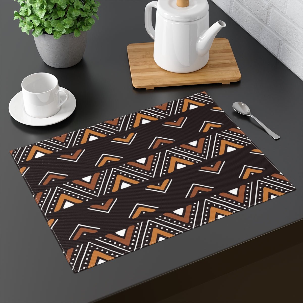 African Bogolan Print Dining Table Placemat | Bynelo