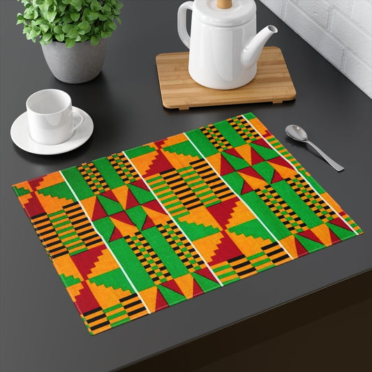 African Placemat Ghana Kente Print - Bynelo