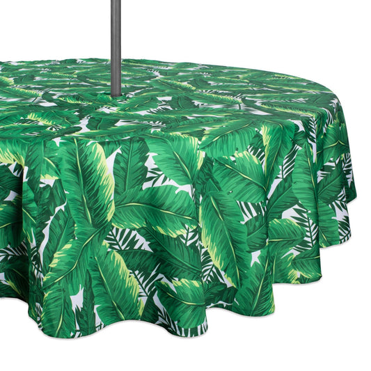 Banana Leaf 52in. Round Outdoor Tablecloth With Zipper