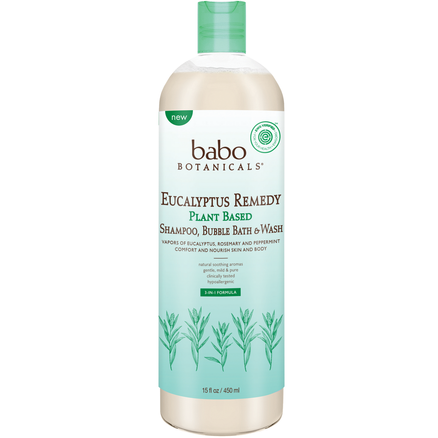 Babo Botanicals Eucalyptus Sham Bubble Bath&Wash 15 floz