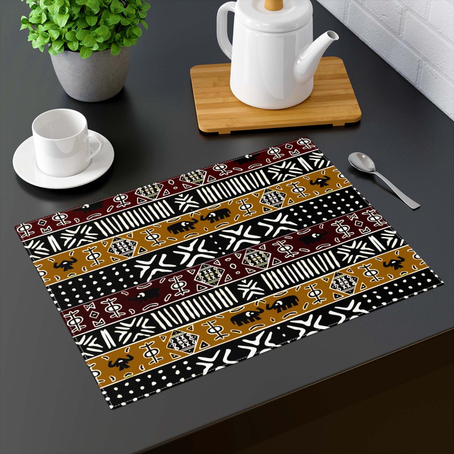 African Tabletop Placemat Mudcloth Pattern - Bynelo