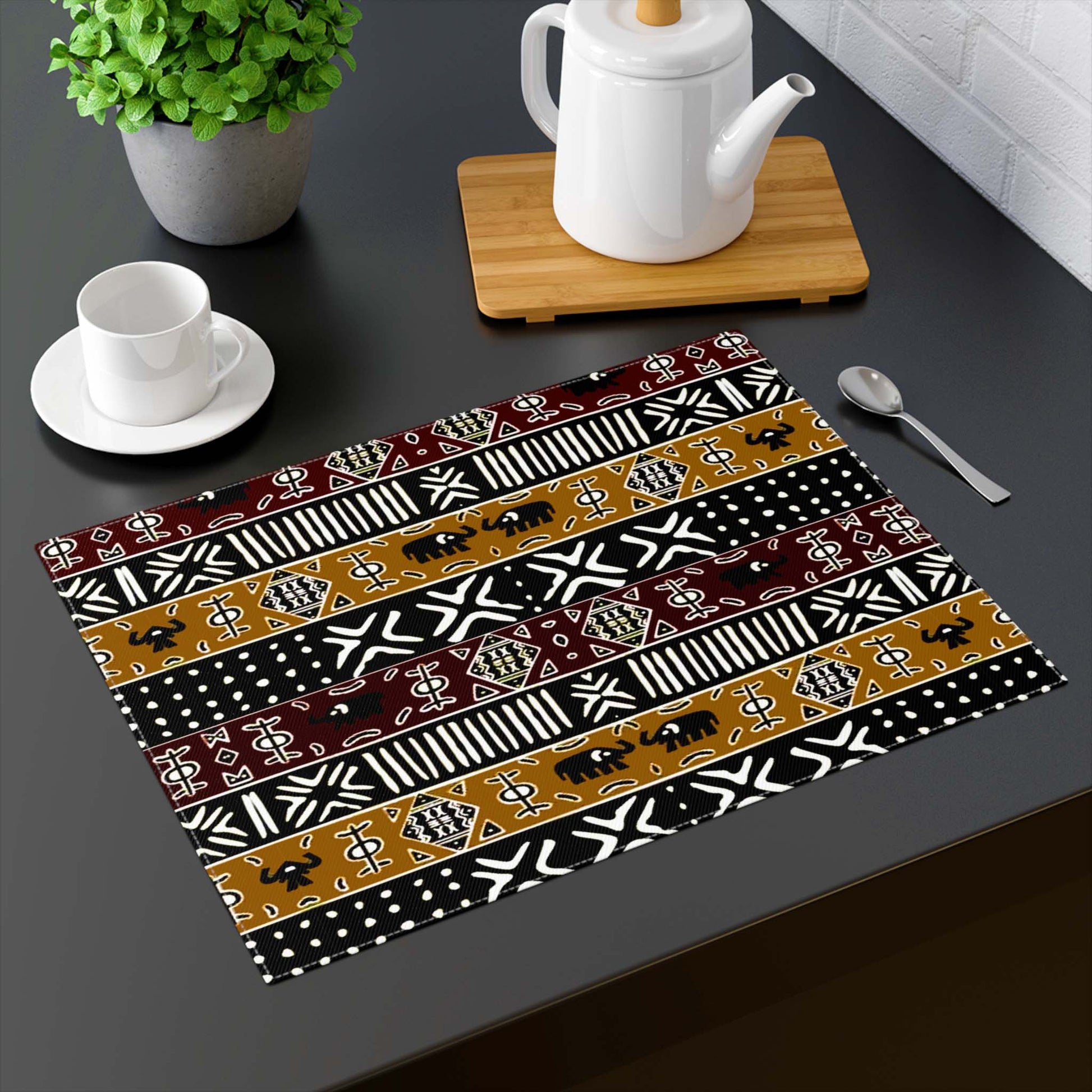 African Tabletop Placemat Mudcloth Pattern - Bynelo