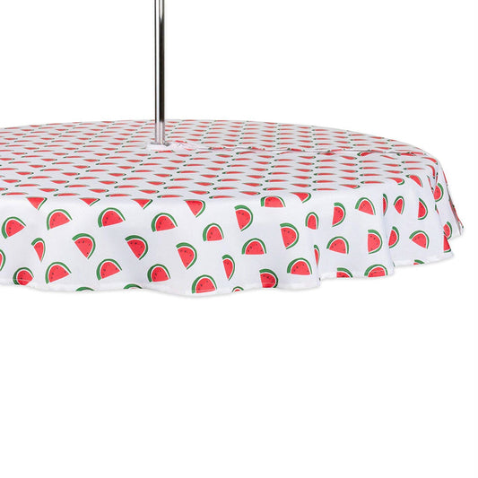 Watermelon Print 60" Round Outdoor Tablecloth With Zipper