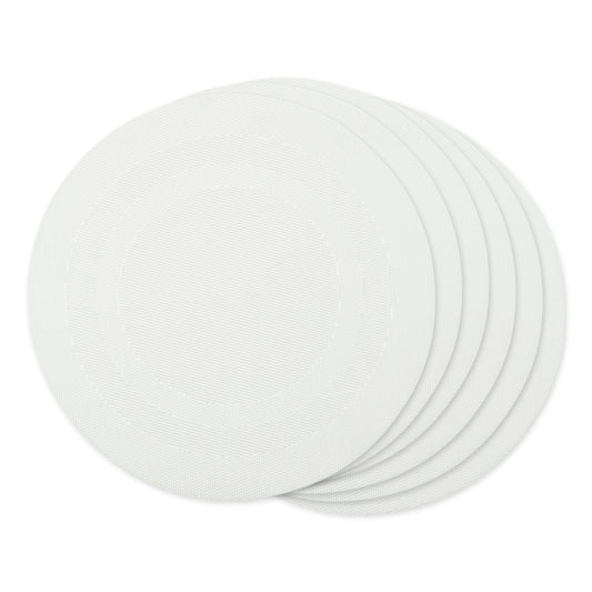 White Round  Double-frame Placemats, Set of 6